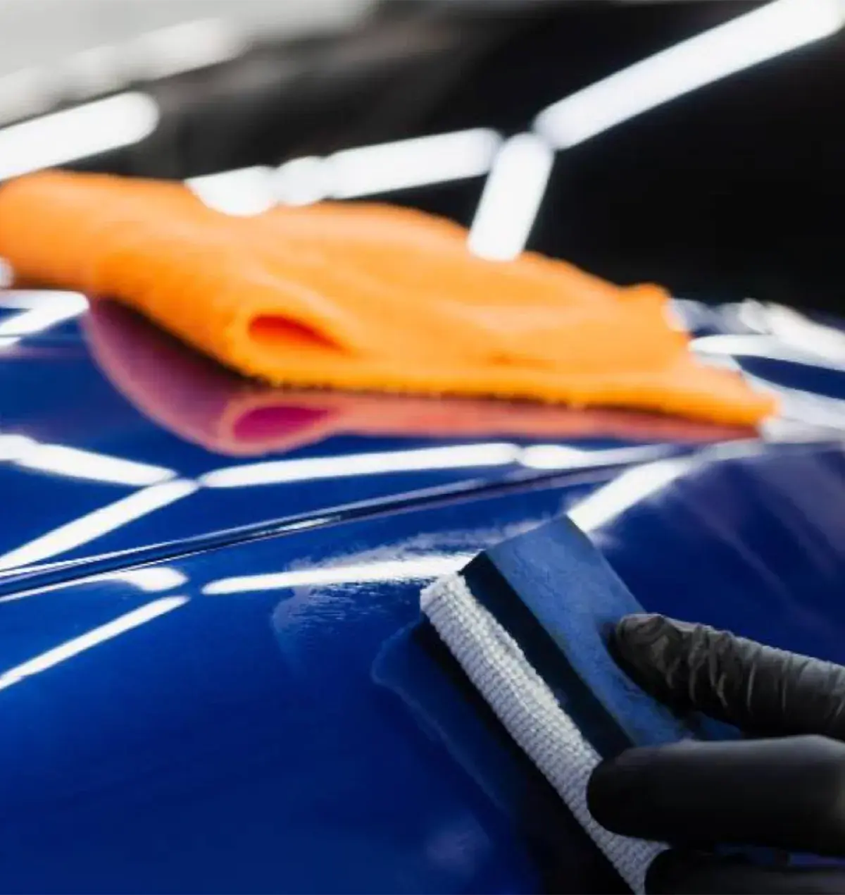 Professional ceramic coating application on vehicle in Atlanta GA