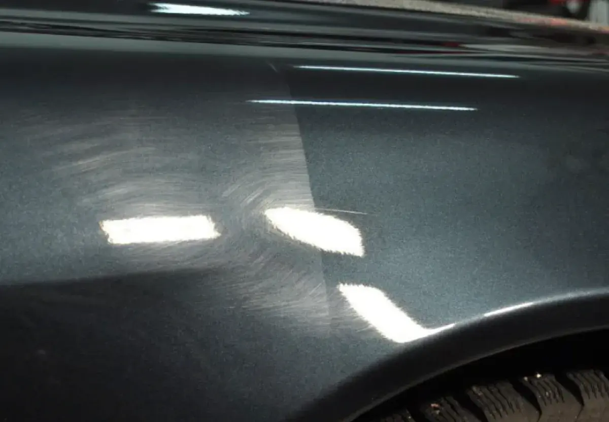 Before and after paint correction showing swirl mark removal in Atlanta