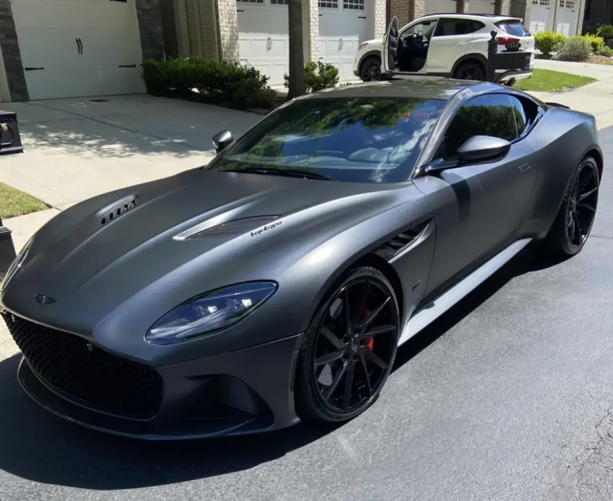 Matte Aston Martin DBS after complete auto detail in Atlanta