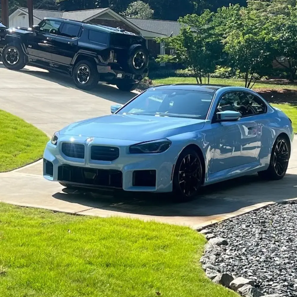 Blue BMW M2 after paint correction and ceramic coating in Atlanta